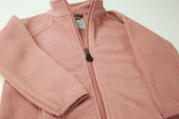 Close-up of soft fleece fabric – ash-rose kids jacket