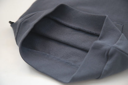 Close-up of organic french terry fabric texture – fjord blue kids sweatpants