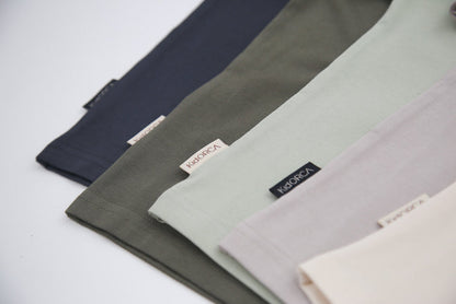 Crew neckline and seam detail on lava kids tee