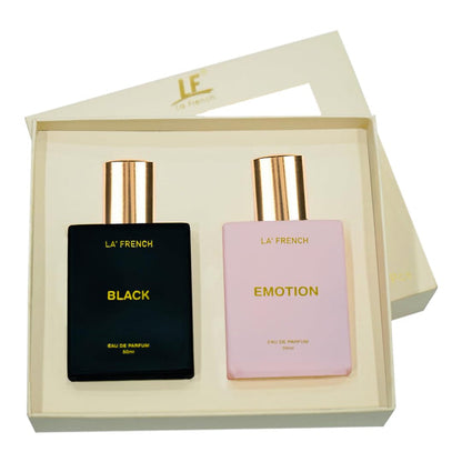 La French Black & Emotion Unisex Luxury Perfume Gift Set 50ml X 2 Pcs | Eau De Parfum