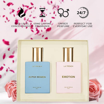 La French Unisex Perfume Gift Set Alpha Women & Emotion Gift Set (2 x 50ml)