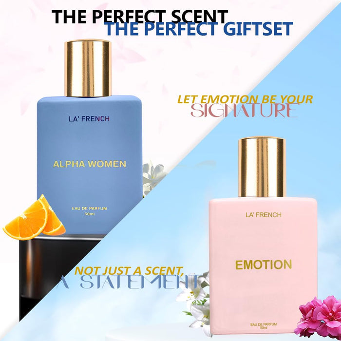 La French Unisex Perfume Gift Set Alpha Women & Emotion Gift Set (2 x 50ml)