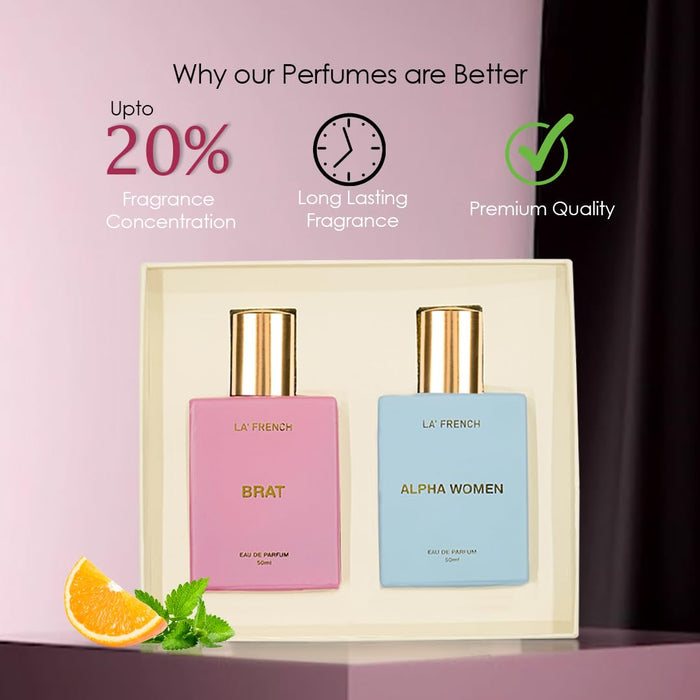 La French Unisex Perfume Gift Set Brat & Alpha Women Gift Set (2 x 50ml)