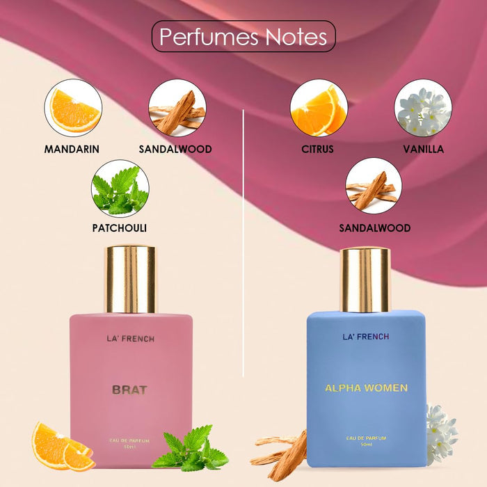 La French Unisex Perfume Gift Set Brat & Alpha Women Gift Set (2 x 50ml)