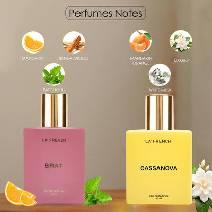 La French Unisex Perfume Gift Set Brat & Cassanova Gift Set Combo (2 x 50ml)
