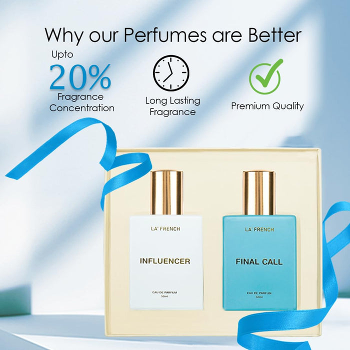 La French Unisex Perfume Gift Set Influencer & Final Call Perfume Gift Set 50ml X 2 Pcs