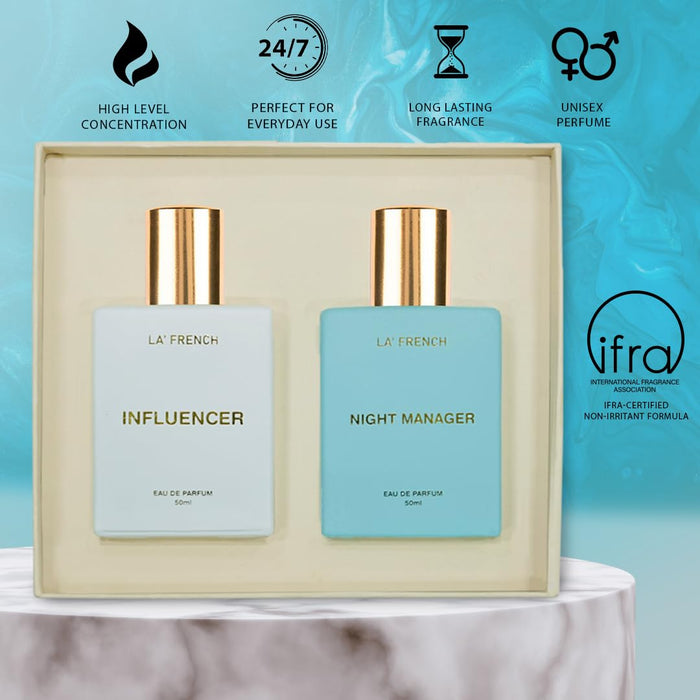 La French Unisex Perfume Gift Set Influencer & Night Manager Gift Set (2 x 50ml)