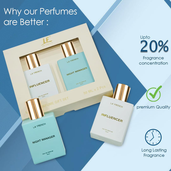 La French Unisex Perfume Gift Set Influencer & Night Manager Gift Set (2 x 50ml)