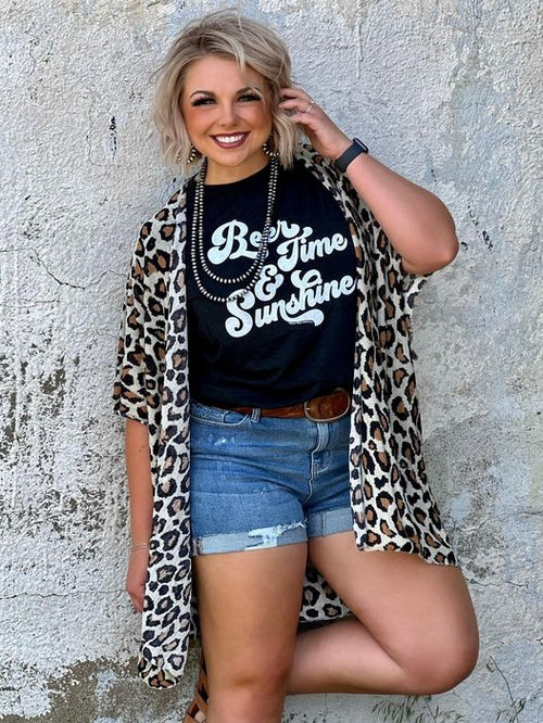Last I heard Leopard Kimono