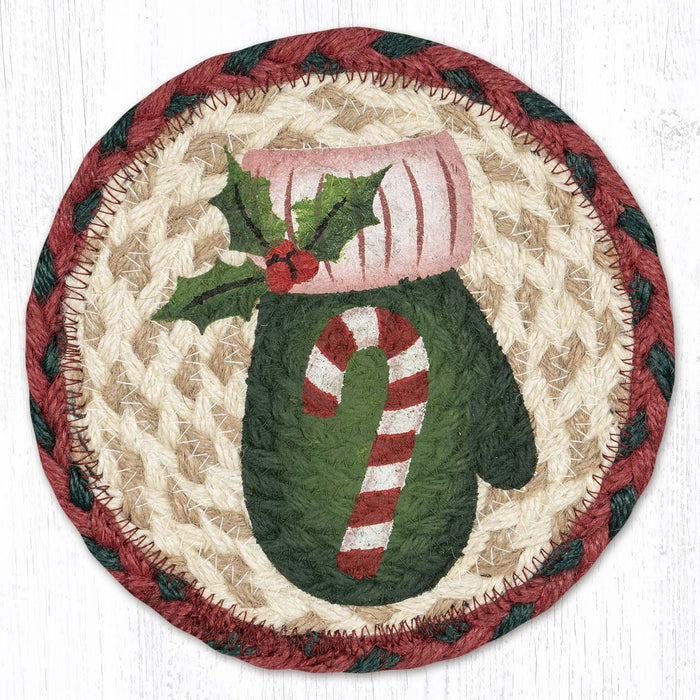 LC-875 Candy Cane Mitten 7" Round