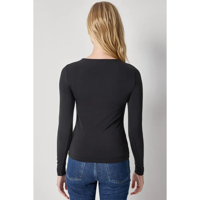 Lilla P Long Sleeve Crew Tee in Black
