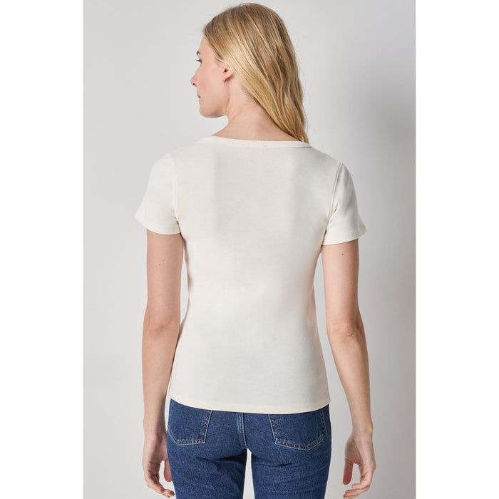 Lilla P Short Sleeve V-Neck in Rope