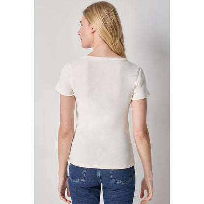 Lilla P Short Sleeve V-Neck in Rope