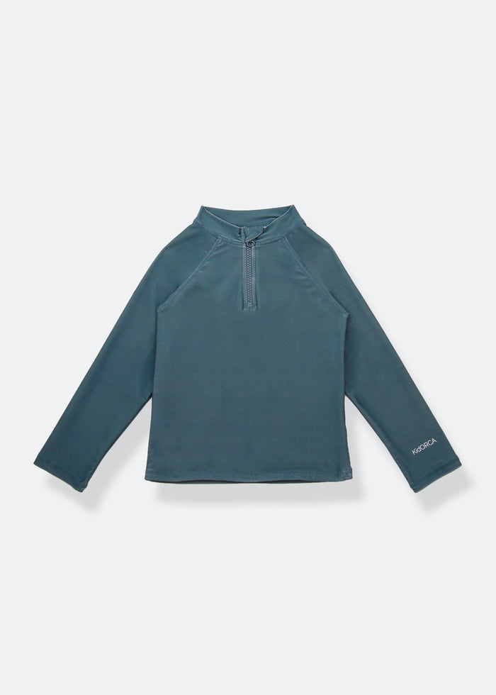 Girls long sleeve zipper rashguard Fjord – front view