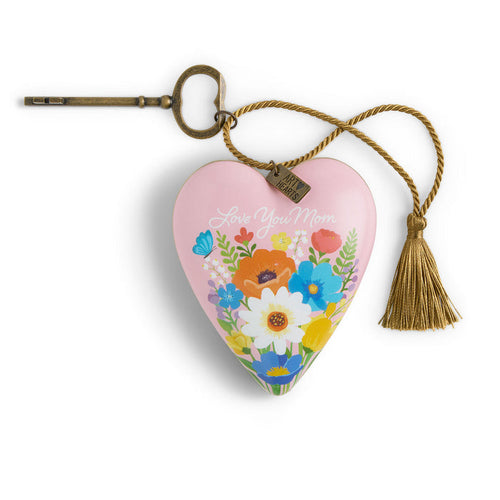 Love You Mom Floral Art Heart