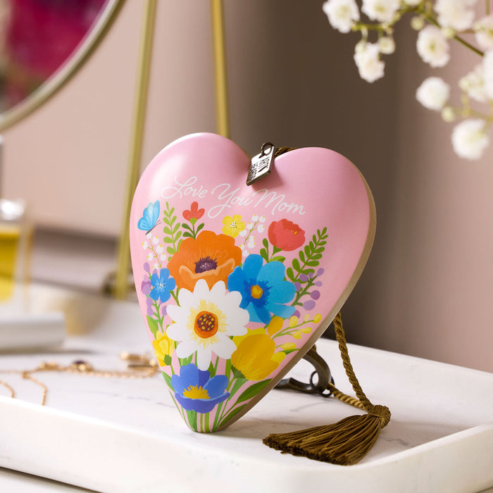 Love You Mom Floral Art Heart