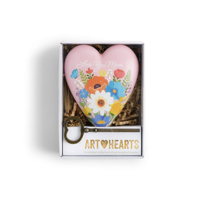 Love You Mom Floral Art Heart