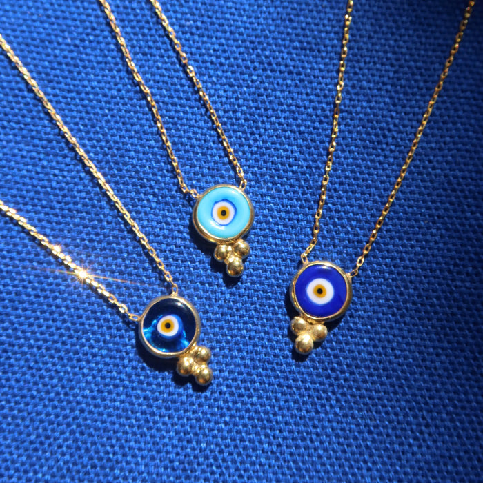 Mati Murano Glass Evil Eye Trefoil Necklace | 18k Gold-Plated Sterling Silver 925