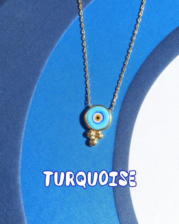 Mati Murano Glass Evil Eye Trefoil Necklace | 18k Gold-Plated Sterling Silver 925