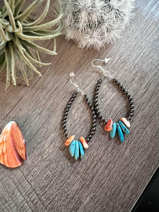 Maverick Turquoise & Spiny Oyster Earrings