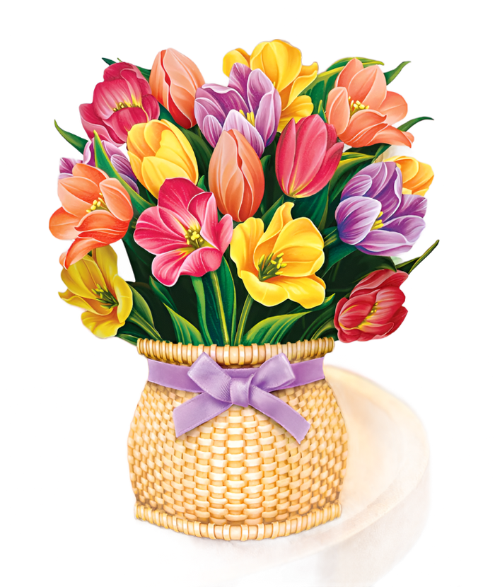 Mini Pop-Up Flower Bouquet: Festive Tulips - Plunkett's Hallmark