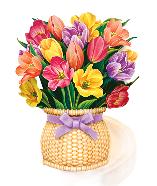 Mini Pop-Up Flower Bouquet: Festive Tulips - Plunkett's Hallmark