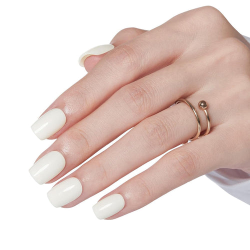 Modelones White Press on Nails Short Square, 32Pcs 16 Sizes Fake Nails
