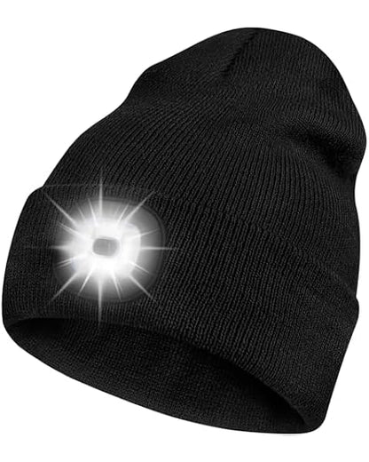 Night Scope Rechargeable LED Beanie - Black - Plunkett's Hallmark