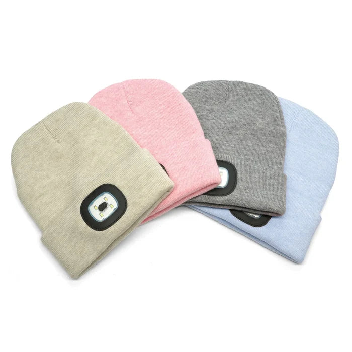 Night Scope Rechargeable LED Beanie - Oatmeal - Plunkett's Hallmark