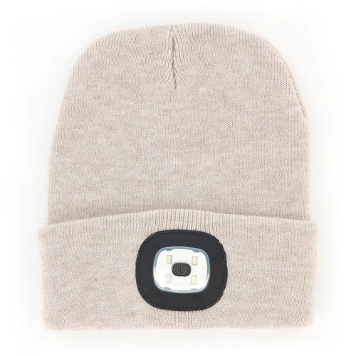 Night Scope Rechargeable LED Beanie - Oatmeal - Plunkett's Hallmark