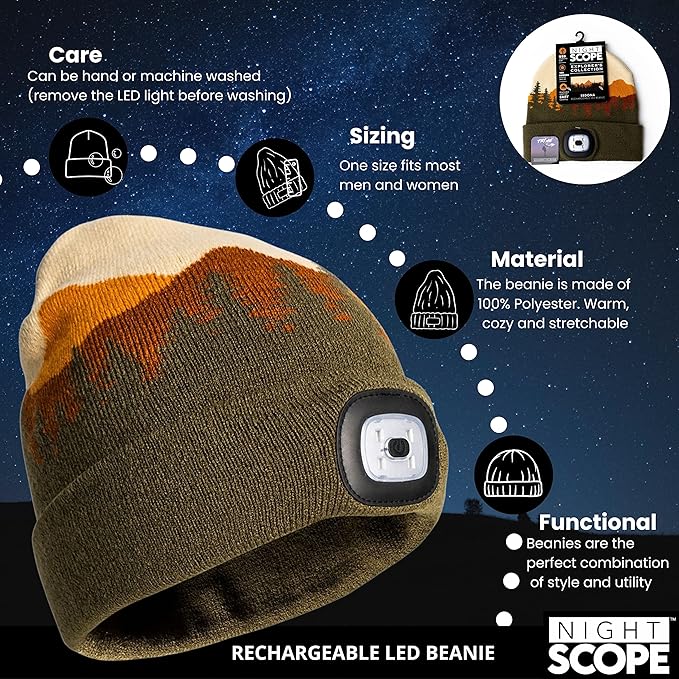 Night Scope Rechargeable LED Beanie - Wildcat - Plunkett's Hallmark