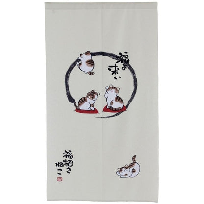 Noren Curtain Zen Cat 85 x 150 cm (33.5’’ x 59’’)