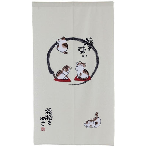 Noren Curtain Zen Cat 85 x 150 cm (33.5’’ x 59’’)