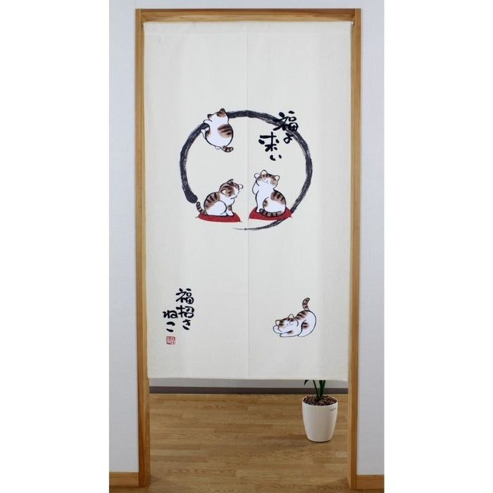 Noren Curtain Zen Cat 85 x 150 cm (33.5’’ x 59’’)