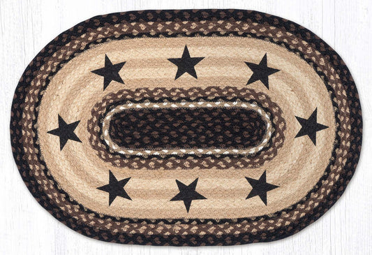 OP-313 Black Stars Oval Rug
