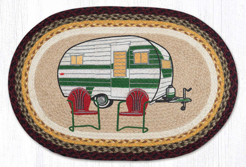 20x30 Braided Rug with Camper Trailer Design