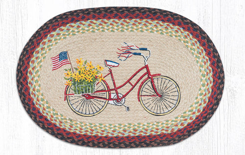 OP-574 Bicycle With Flag Oval Rug