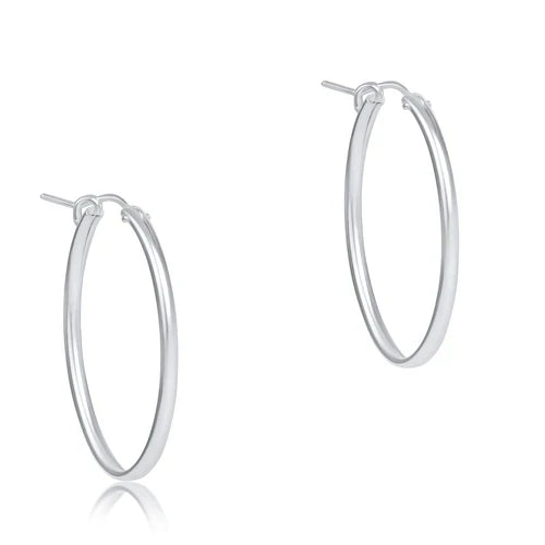 Oval Sterling Hoop 1 inch Smooth