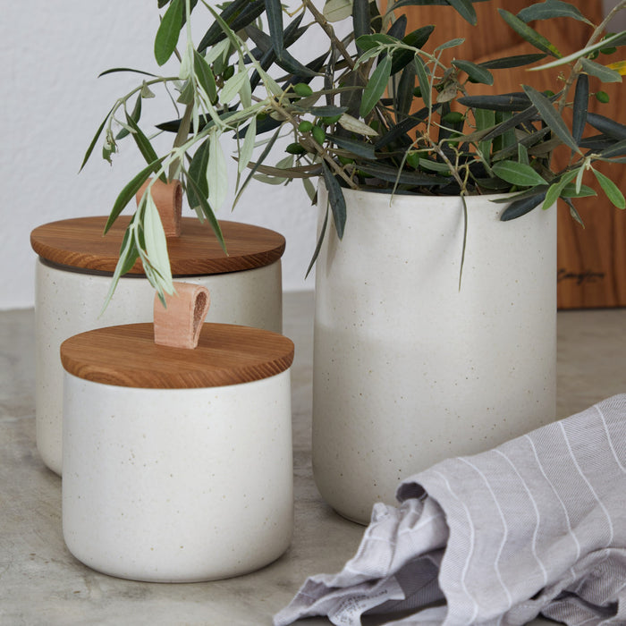 Pacifica Canisters with Oak Lid Tabletop Casafina