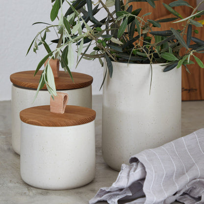 Pacifica Canisters with Oak Lid Tabletop Casafina