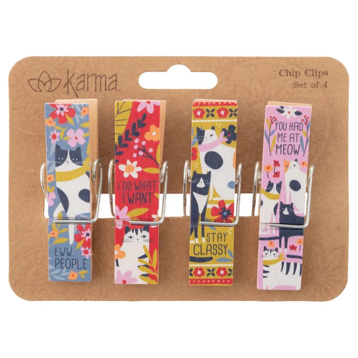 Painted Wooden Chip Clips