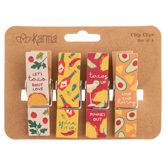 Painted Wooden Chip Clips