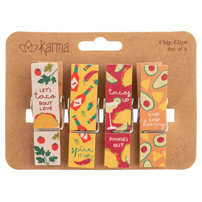Painted Wooden Chip Clips