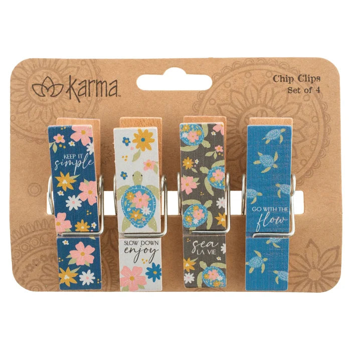 Painted Wooden Chip Clips