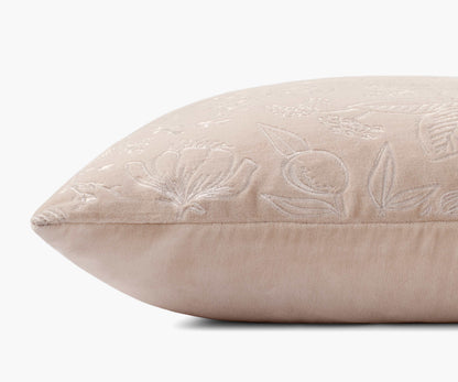 Colette Embroidered Pillow - Blush