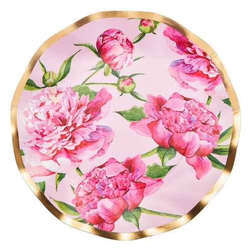 Pink Peonies Wavy Dinner Plates