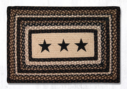 PP-313 Black Stars Oblong Print Rug