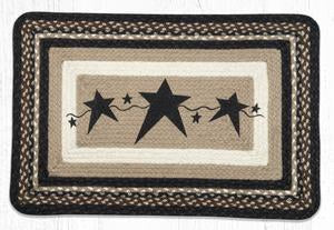 PP-313 Primitive Stars Black Oblong Print Rug