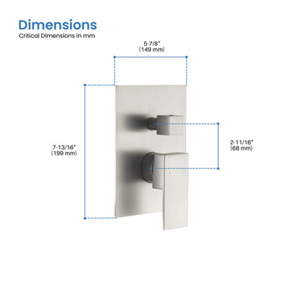 Quadro 3 Function Rough-in Valve Trim Plate - SVT2-3