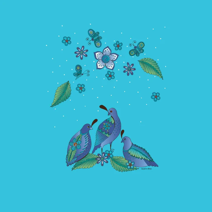 Quail in Blue Short Sleeve